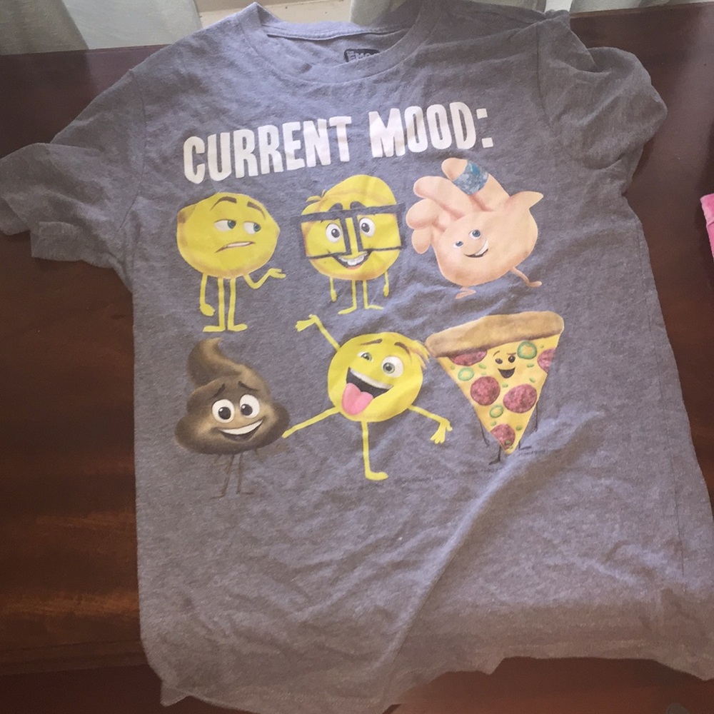 Current mood emoji movie gray t shirt
